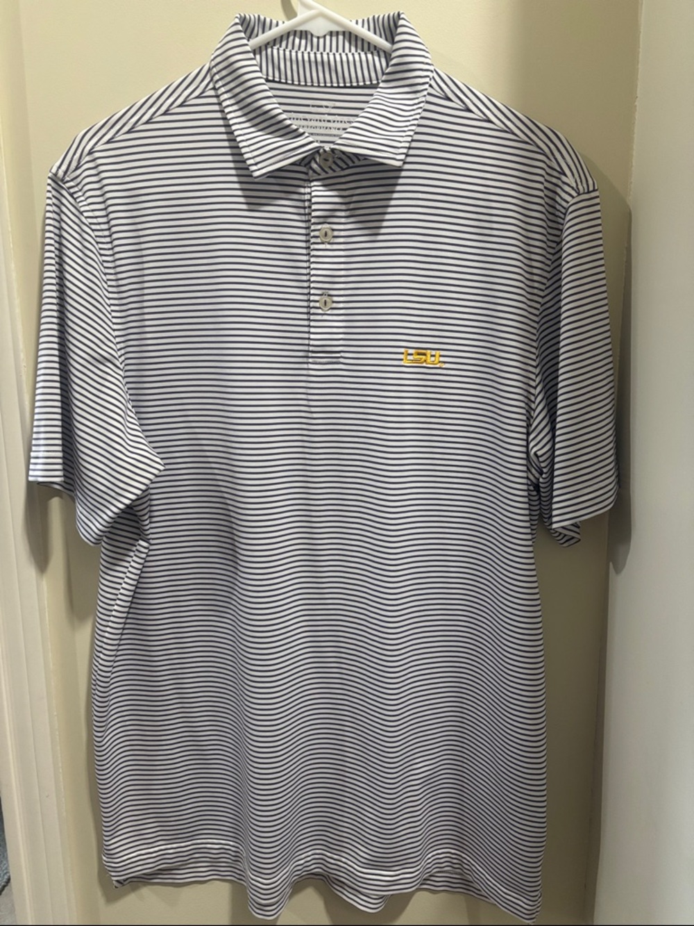 Vineyard Vines LSU performance striped polo Men’s size Medium